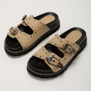 Studded Beige Sandals